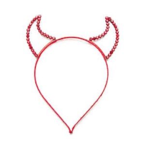 DEVIL Red Rhinestone Headband one size